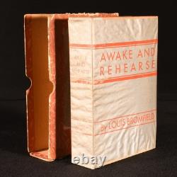 1929 Awake and Rehearse Louis Bromfield Autographed Limited Edition Slipcase