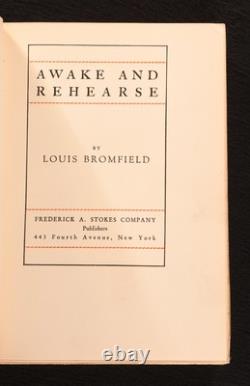 1929 Awake and Rehearse Louis Bromfield Autographed Limited Edition Slipcase