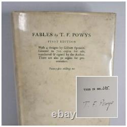 (1929) Signed T. F. Powys Fables #'d 235 of 750 (HCDJ) (1st Ed / 1st Print)