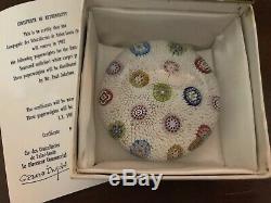 1982 Saint Louis France Scattered Millefiori Paperweight on White Carpet Ground