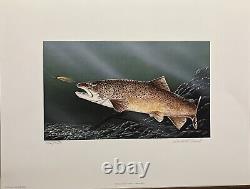 1989 Iowa Trout Stamp Print With Stamp SIGNED LIMITED EDITION