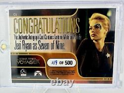 2003 Star Trek Voyager Seven of Nine Jeri Ryan Autograph Costume Card # 119 /500