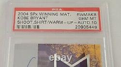 2004 SPx Winning Materials Kobe Bryant Dual Jersey AUTO #/100 PSA Gem Mint 10
