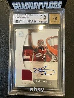 2005 SP Authentic LeBron James Jersey Auto /100 LIMITED WARM UPS BGS 7.5 10 Rare