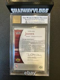 2005 SP Authentic LeBron James Jersey Auto /100 LIMITED WARM UPS BGS 7.5 10 Rare