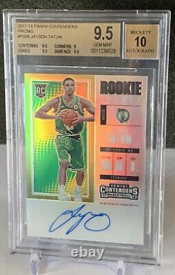 2017 Jayson Tatum Contenders Premium Rookie Ticket Silver Prizm Bgs 9.5 10 Auto