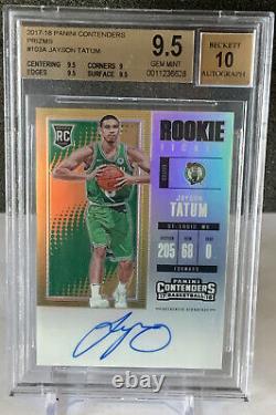 2017 Jayson Tatum Contenders Premium Rookie Ticket Silver Prizm Bgs 9.5 10 Auto