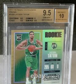 2017 Jayson Tatum Contenders Premium Rookie Ticket Silver Prizm Bgs 9.5 10 Auto