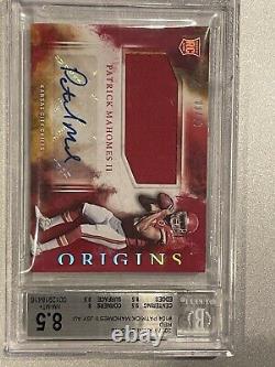 2017 PATRICK MAHOMES Rookie Patch Auto Panini Origins RED /99 2 Color Patch