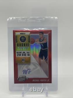 2018-19 Optic Contenders Michael Porter Jr Rookie Red Variation Sp Auto #97/99