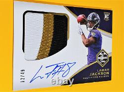 2018 Panini Limited Lamar Jackson Rookie Auto Patch Signature Jersey Signed #/49