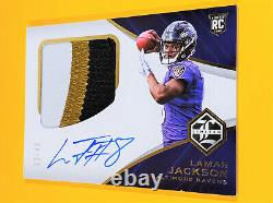 2018 Panini Limited Lamar Jackson Rookie Auto Patch Signature Jersey Signed #/49