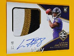 2018 Panini Limited Lamar Jackson Rookie Auto Patch Signature Jersey Signed #/49