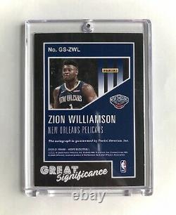 2020-21 NBA Hoops Zion Williamson Auto Great Significance Gold 9/10 #GS-ZWL
