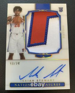 2020-21 National Treasures Fotl Isaiah Stewart Rc Patch Auto Gold /24 Bgs 9.5
