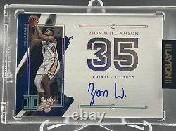 2020-21 Panini Impeccable Basketball Zion Williamson 14/35 Impeccable Stats Auto