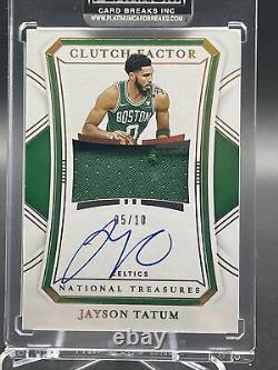 2020-21 Panini National Treasures Basketball Jayson Tatum 5/10 Clutch Patch Auto