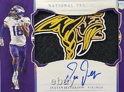 2020 National Treasures Football Justin Jefferson 1/3 Hats Off Rookie Patch Auto