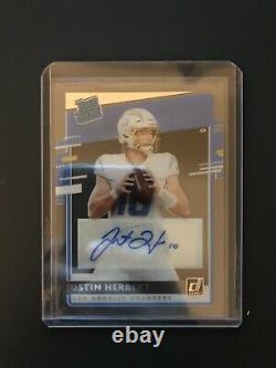 2020 Panini Chronicles Clearly Donruss Rated Rookie Justin Herbert Auto