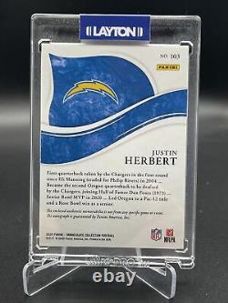 2020 Panini Immaculate Football /99 Justin Herbert Rookie 4 Color Patch Auto