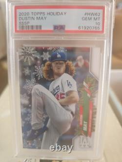 2020 Topps Holiday Dustin May PSA 10 Rookie Autograph Set + SSSP, SSP, SP, Base