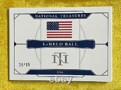 2020 national treasures collegiate Lamelo Ball RPA /35 USA