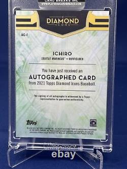 2021 Topps Diamond Icons Baseball Ichiro 10/10 Purple And Gold Auto