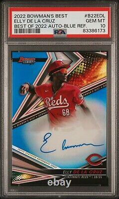 2022 Bowman's Best Elly De La Cruz Blue Refractor Auto Sp 80/150 Psa 10 Gem Mt