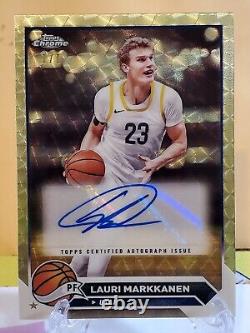 2023-24 Topps Chrome NBA Lauri Markkanen GOLD Vinyl Superfractor Auto 1/1 Jazz