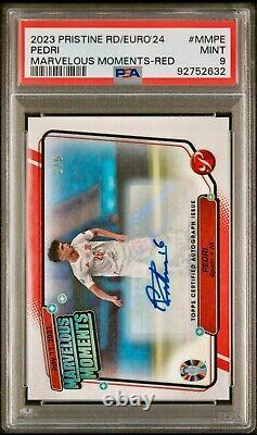 2023-24 Topps Pristine Rd 2 Euro Pedri Marvelous Moments Auto Red Spain /5 Pop 1