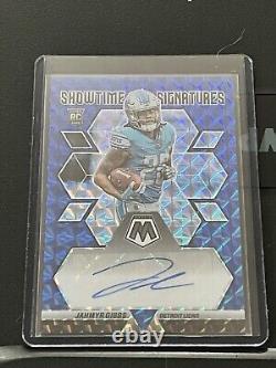 2023 Mosiac Showtime Signatures Jahmyr Gibbs Blue Auto Color Match /75 RC ROOKIE