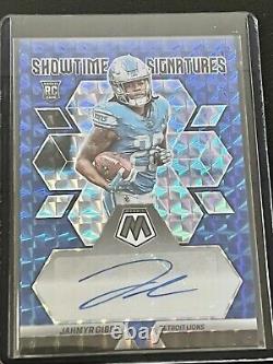 2023 Mosiac Showtime Signatures Jahmyr Gibbs Blue Auto Color Match /75 RC ROOKIE