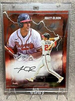 2024 Fanatics Emanate Under Wraps 8x10 Matt Olson Red On Card Auto #3/5 Braves