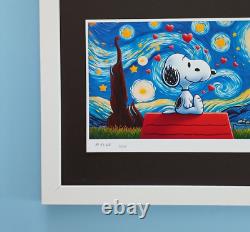 AIDAN FLUX Hand Signed Original Print Framed Ltd. Ed. Of 100 COA Snoopy