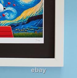 AIDAN FLUX Hand Signed Original Print Framed Ltd. Ed. Of 100 COA Snoopy