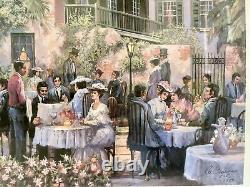AL FEDERICO Courtyard Brunch LIMITED EDITION SIGNED NUMBERED Framed Lithograph