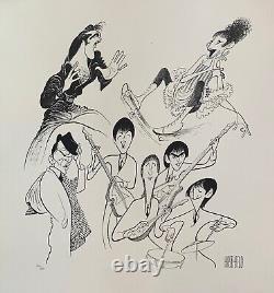 AL HIRSCHFELD THE BEATLES ELVIS SINATRA STREISAND Plate Signed Ltd Ed Lithograph