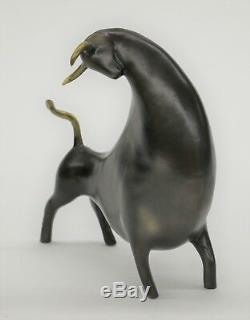 Abstract Bull Limited Edition Signed Original Williams Bronze Sculpture Figurine