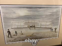 Airborne Marsha Mills Limited Edition Art Signed COA 20/1000 Kitty Hawk