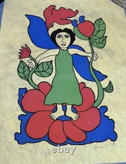 Alexandre Filho Signed Limited Edition Artwork, 1970 The Angel & Flower, Brazil