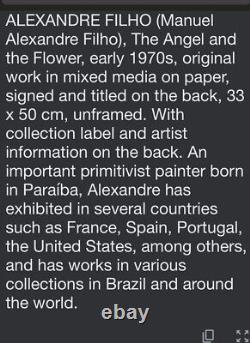 Alexandre Filho Signed Limited Edition Artwork, 1970 The Angel & Flower, Brazil