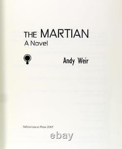 Andy Weir Signed Limited Edition 2015 The Martian Subterranean Press HC withDJ