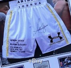 Anthony Joshua Signed & Framed Boxing Trunk RARE LIMITED EDITION PROOF AFTAL COA