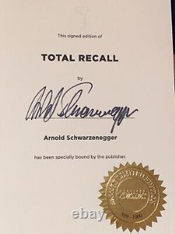 Arnold Schwarzenegger signed Total Recall Book JSA LOA Limited Edition Auto E138