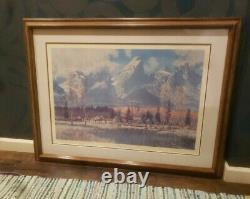 Autumn Camp by Roy Kerswill Limited Edition Print. Signed and Framed. 41x31