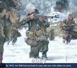 Band of Brothers Print depicting Ron Speirs & autographed by 14 Bastogne vets