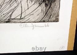 Bill Ellingson Family #1 Hand Signed Limited Edition Art Etching b&w 1966 OBO