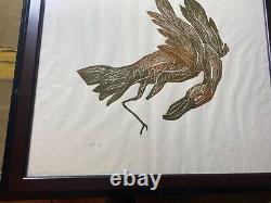 Bird In Flight Limited Edition Artist Proof Lithograph Signed/Framed