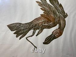 Bird In Flight Limited Edition Artist Proof Lithograph Signed/Framed