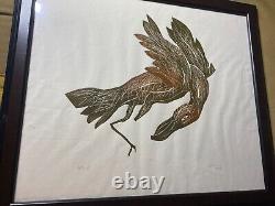 Bird In Flight Limited Edition Artist Proof Lithograph Signed/Framed